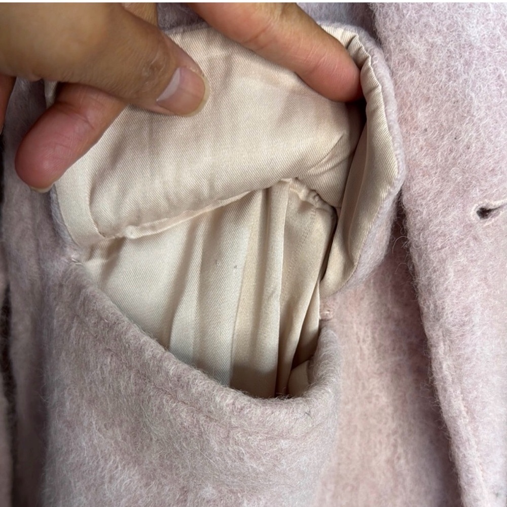 Vince Size Large Wool Blend Pink Belted Coat Size Large - Picture 9 of 11